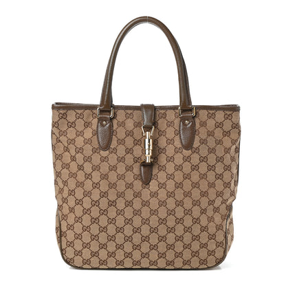 Gucci Monogram Piston Lock Tote Brown 1 of 9