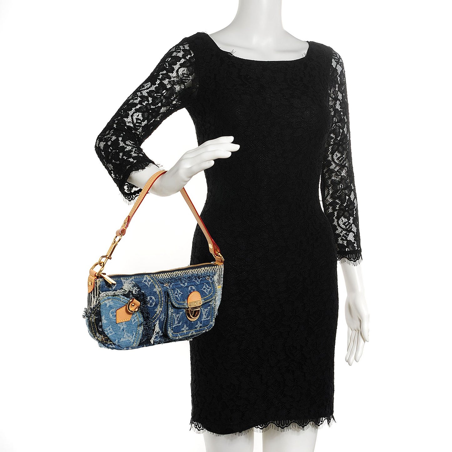 Denim Patchwork Pouchy Blue
