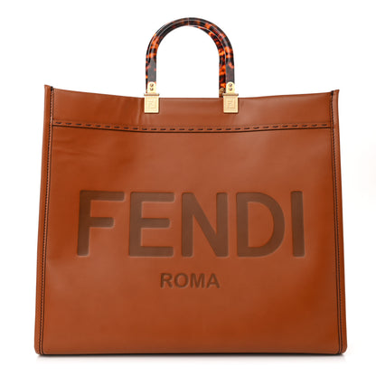 Fendi Vitello King Plexiglass Medium Fendi Sunshine Shopper Tote Cuoio 1 of 14