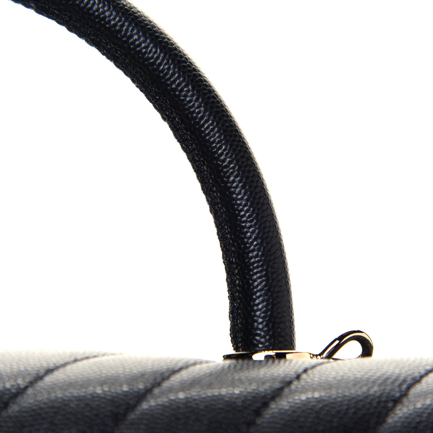 Chanel Caviar Chevron Quilted Medium Coco Handle Flap Black 12 of 13