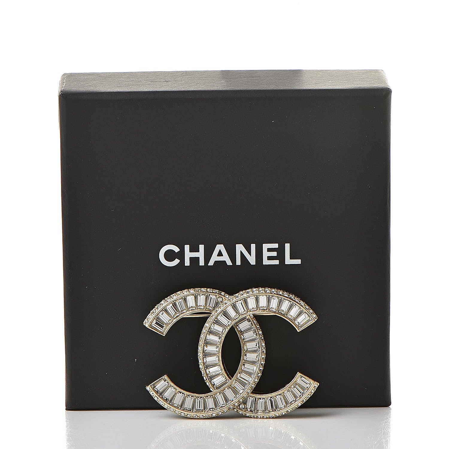 Chanel Baguette Crystal CC Brooch Gold 5 of 5