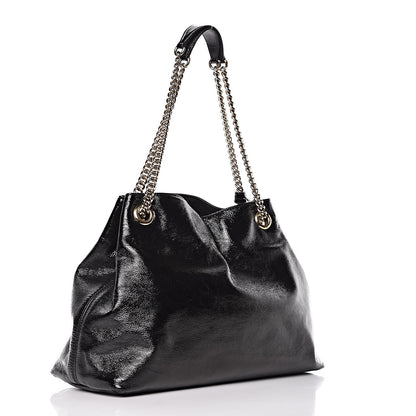 Gucci Patent Medium Soho Chain Shoulder Bag Black 3 of 10
