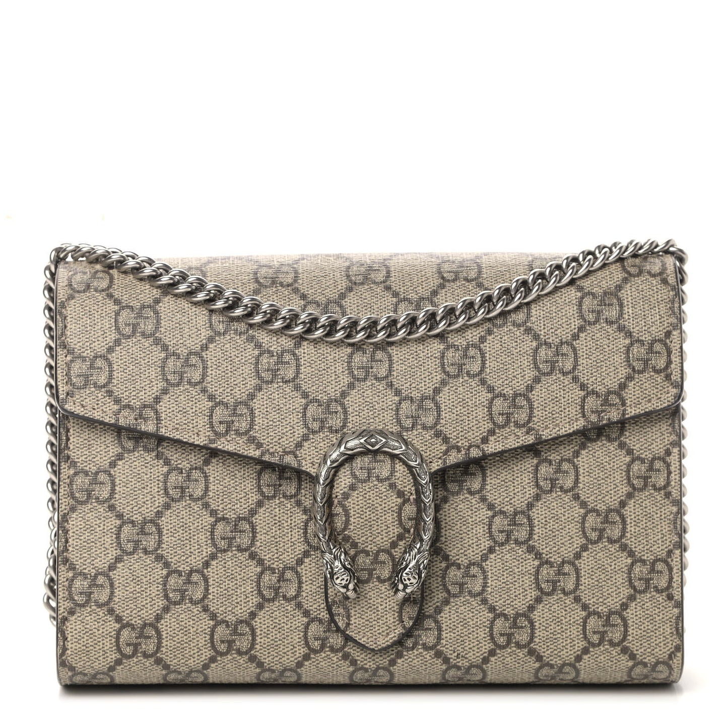 GG Supreme Monogram Mini Dionysus Chain Wallet Beige Taupe