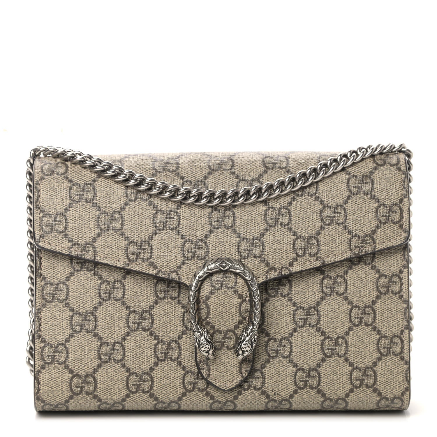 Gucci GG Supreme Monogram Mini Dionysus Chain Wallet Beige Taupe 1 of 11