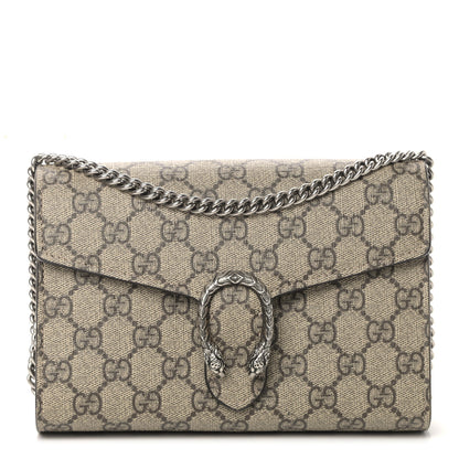 Gucci GG Supreme Monogram Mini Dionysus Chain Wallet Beige Taupe 1 of 11