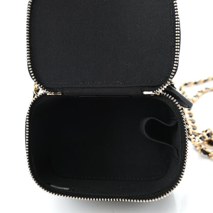 Chanel Lambskin Quilted Top Handle Mini Vanity Case With Chain Black 4 of 4