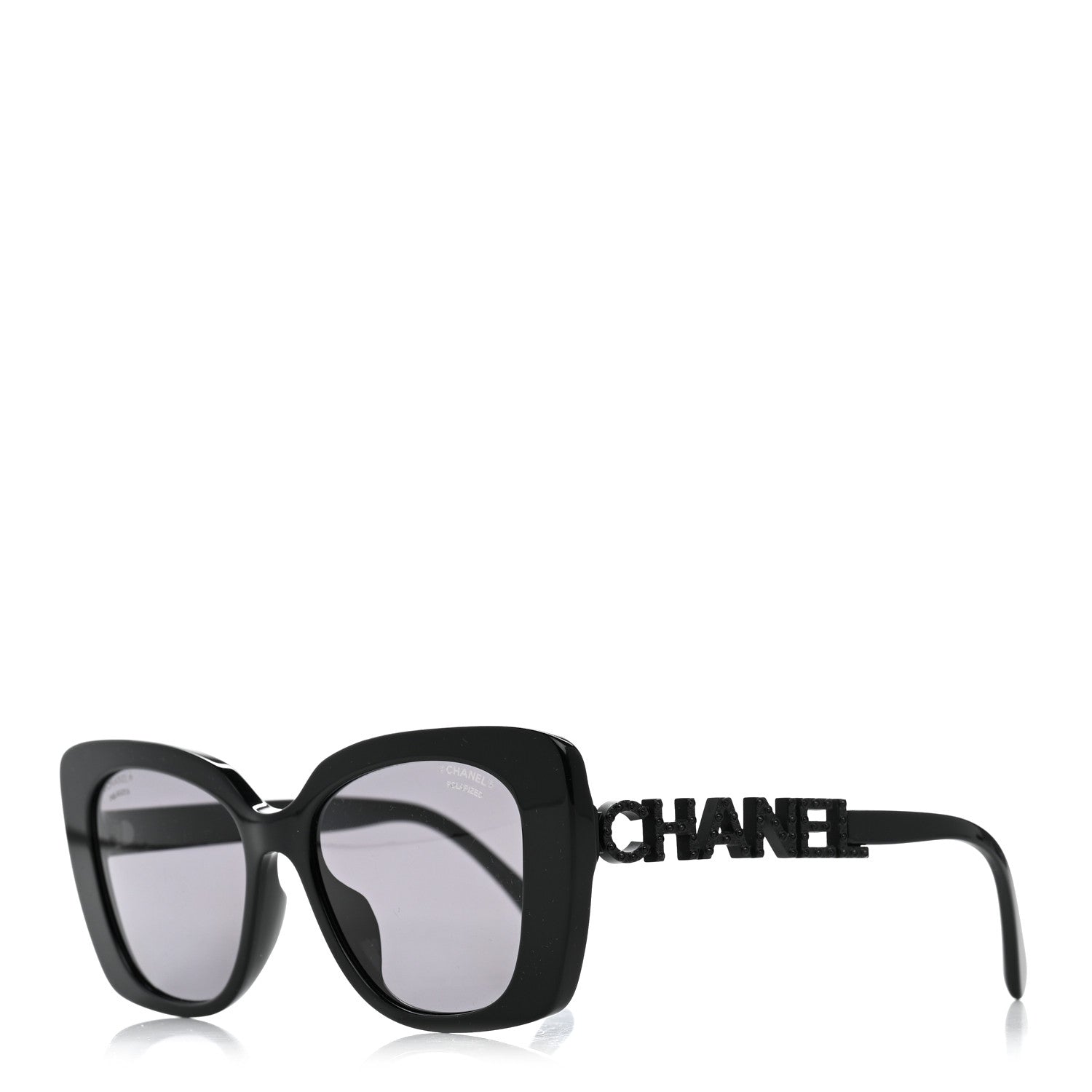 Chanel Acetate Strass Polarized Square Sunglasses 5422-B-A Black 1 of 8