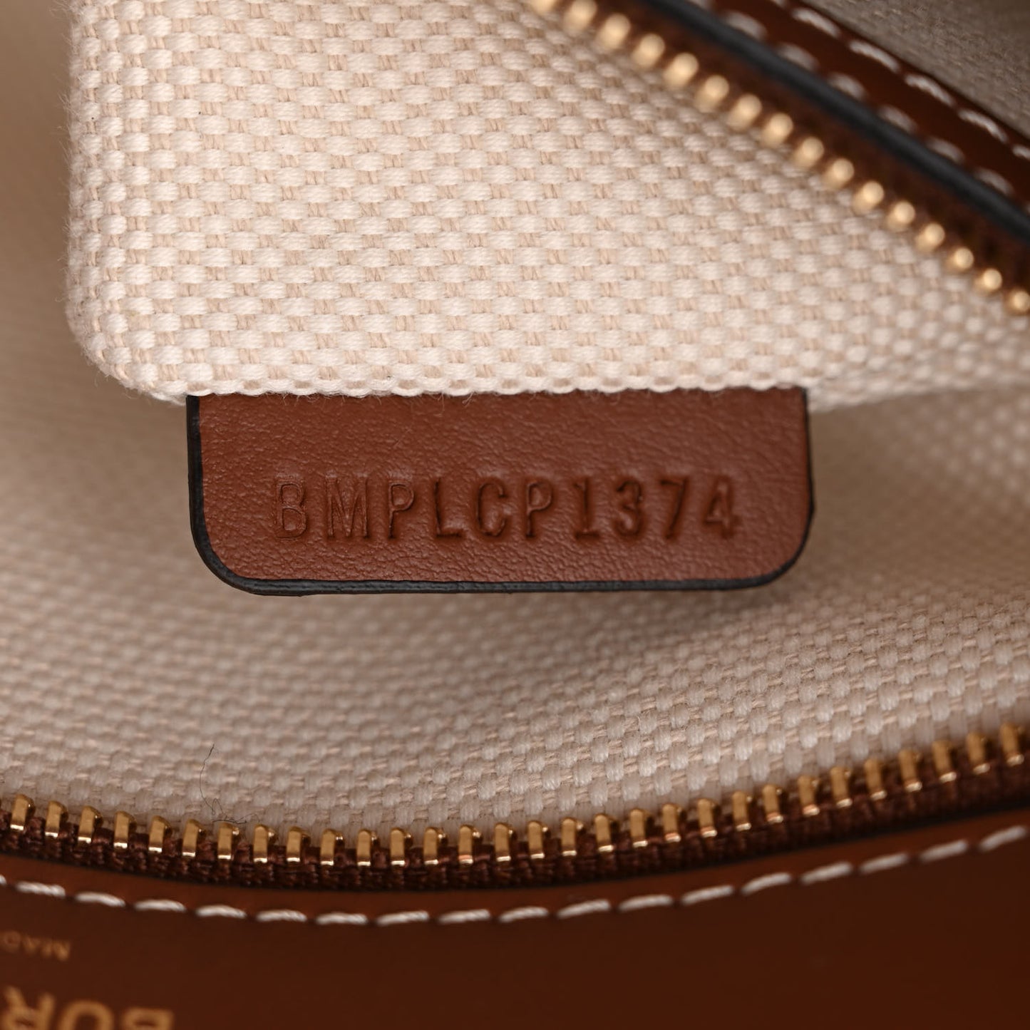 Canvas Smooth Calfskin Two Tone Mini Pocket Bag Natural Tan