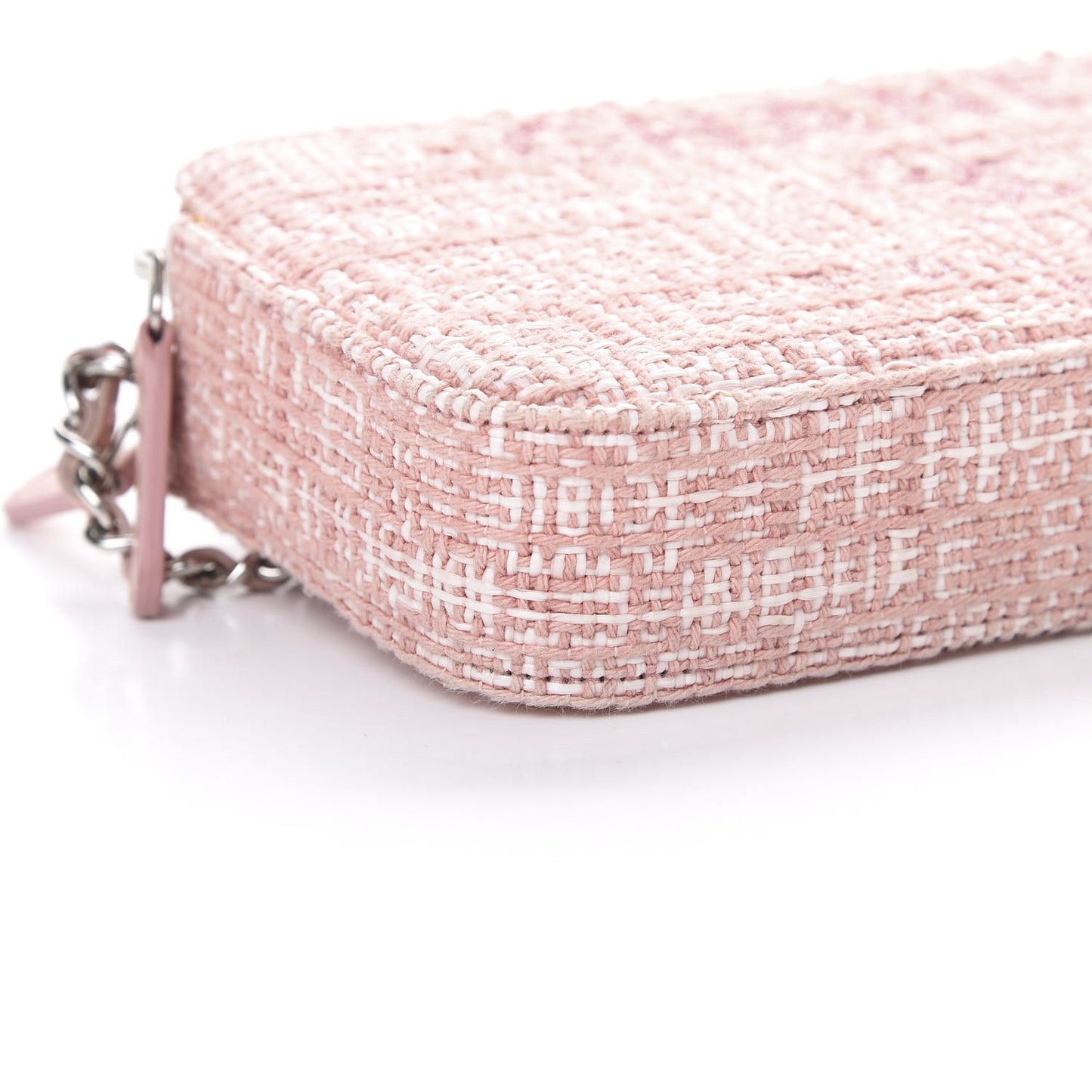 Canvas Small Deauville Clutch With Chain Pink