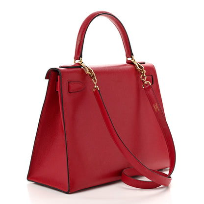 Hermes Courchevel Kelly Sellier 28 Rouge Vif 3 of 12