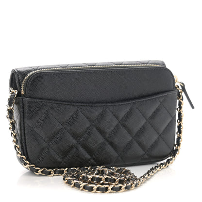 Chanel Caviar Quilted Flap Phone Holder With Chain Black 3 of 13