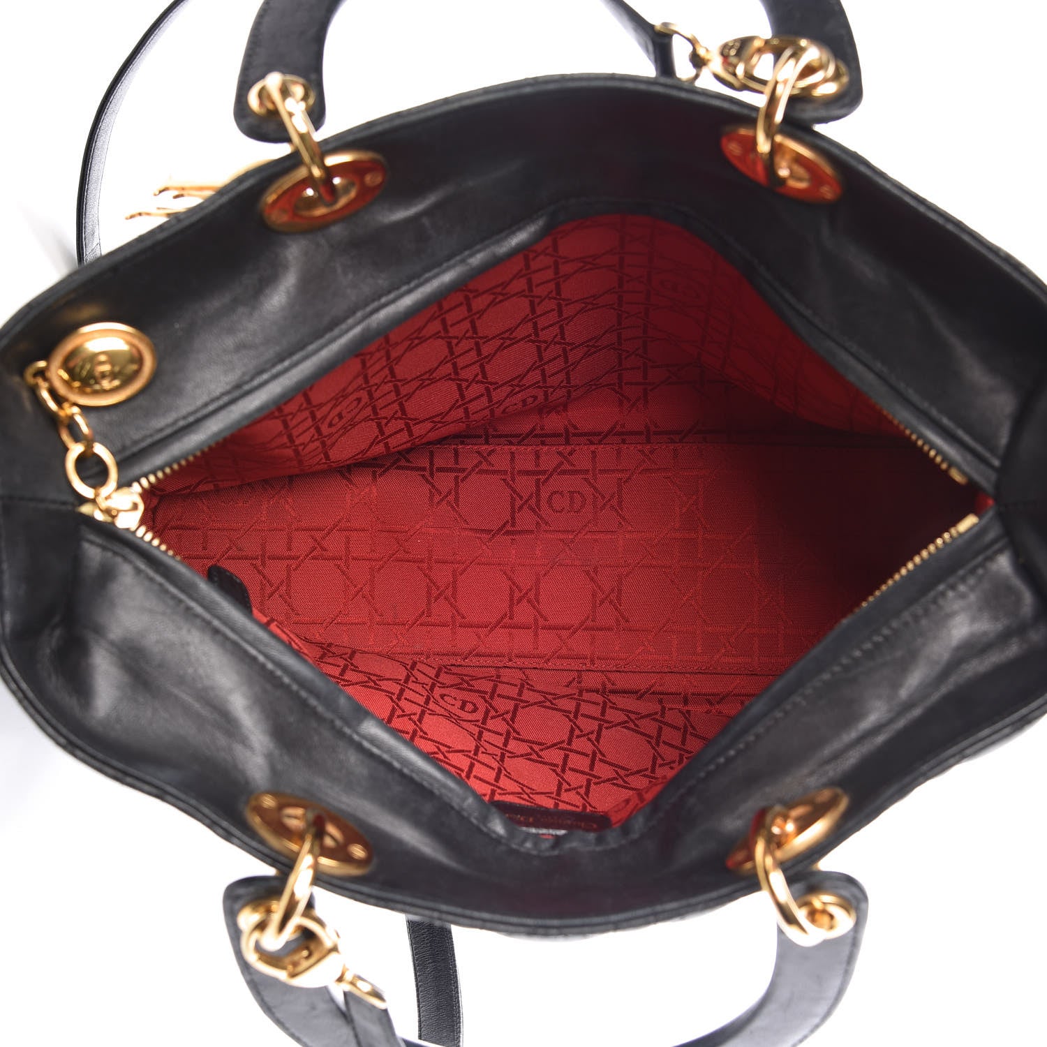 Christian Dior Lambskin Cannage Large Lady Dior Black 6 of 14