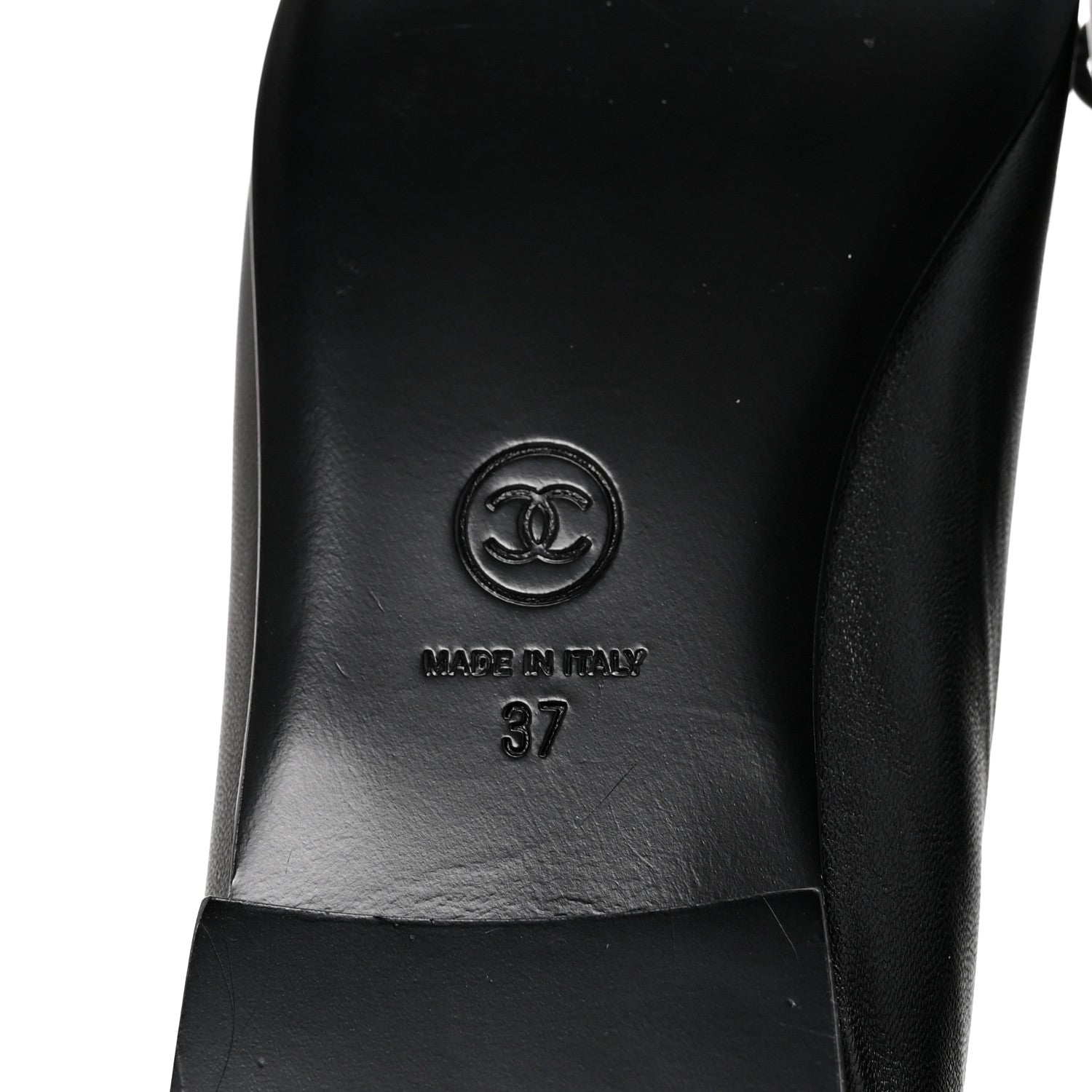Chanel Lambskin CC Cap Toe Ballerina Flats 37 Black Dark Grey 7 of 10