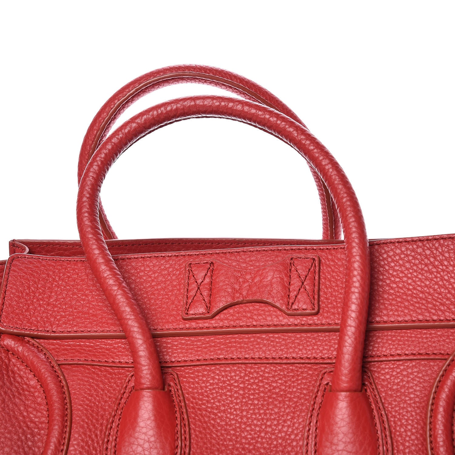 Celine Drummed Calfskin Mini Luggage Red 16 of 16