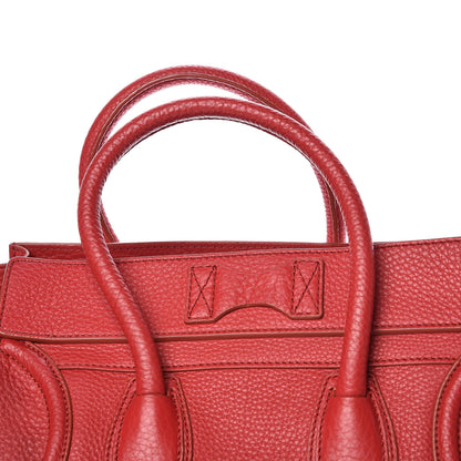 Celine Drummed Calfskin Mini Luggage Red 16 of 16