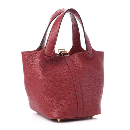 Hermes Taurillon Clemence Picotin Lock 18 PM Rouge Garance 3 of 11