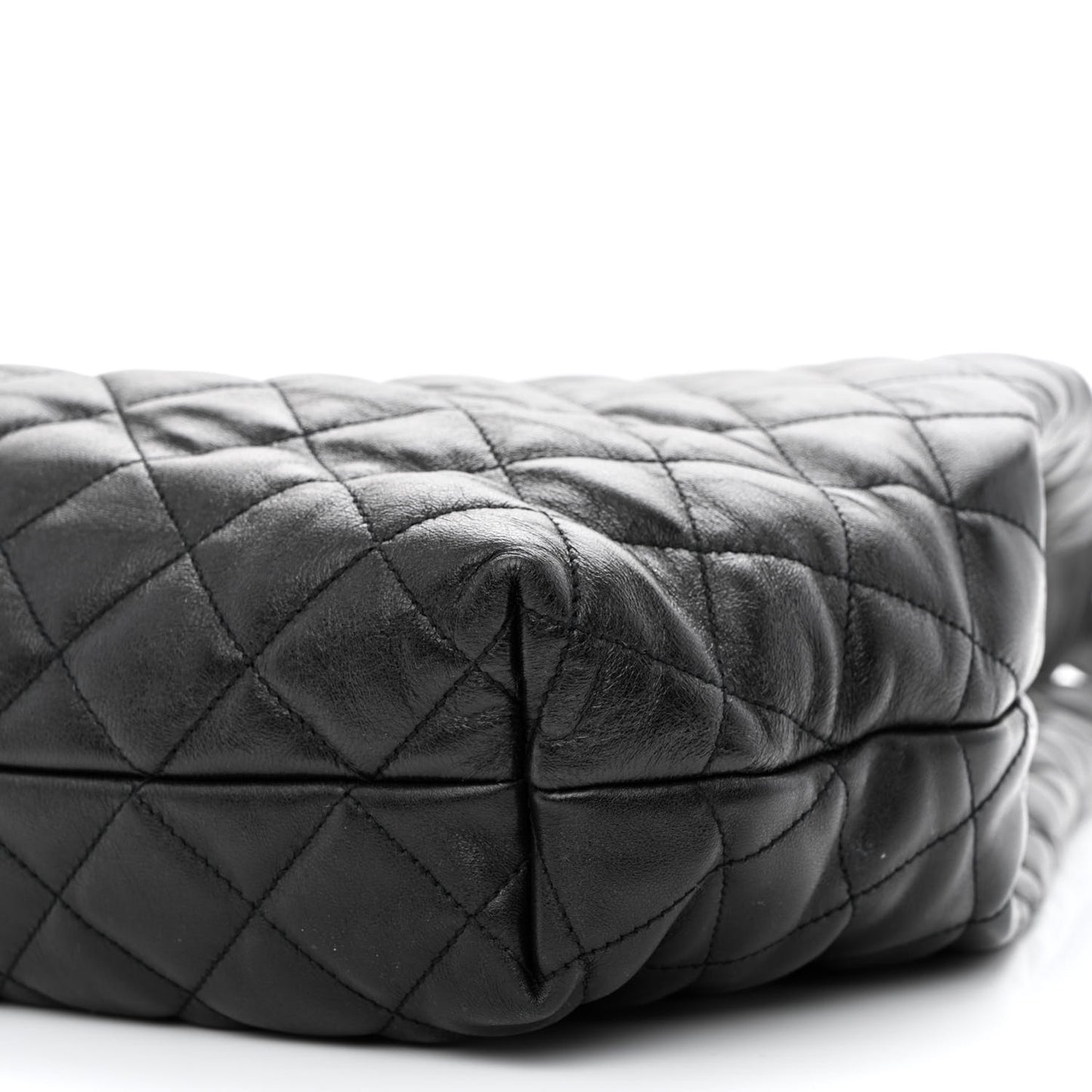Lambskin Quilted Maxi Icare Shopping Tote Black