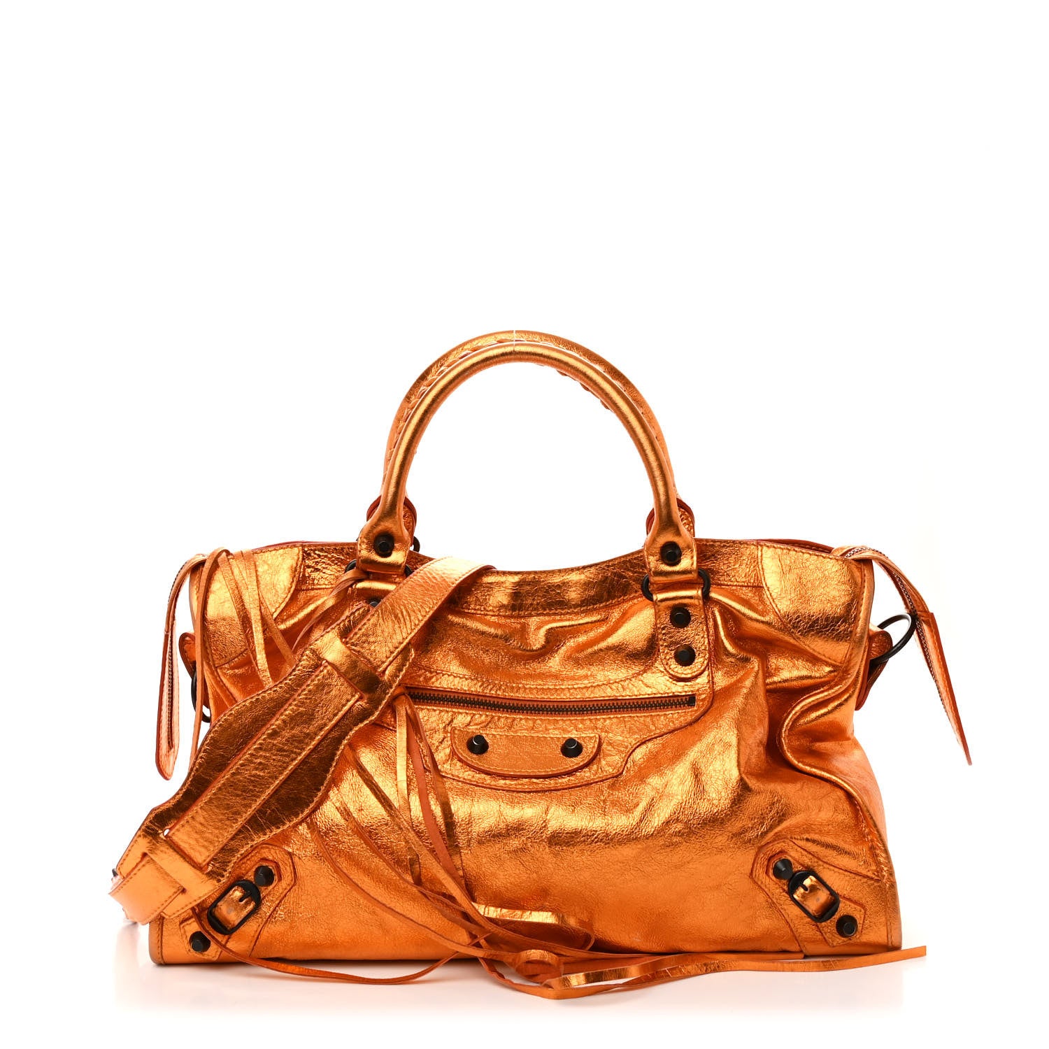 Balenciaga Metallic Agneau Classic Hardware City Orange 1 of 13