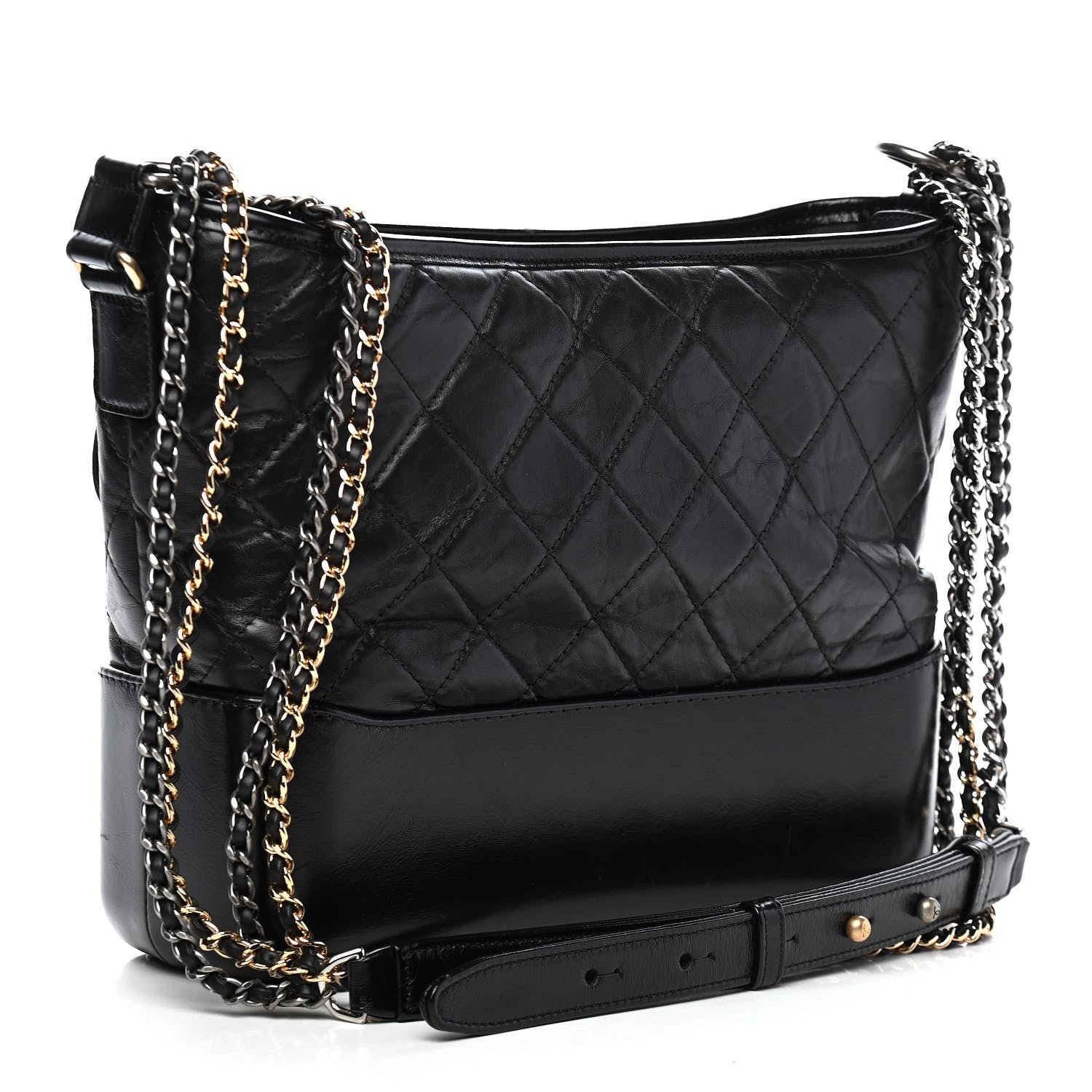 Chanel Aged Calfskin Quilted Medium Gabrielle Hobo Black 3 of 9