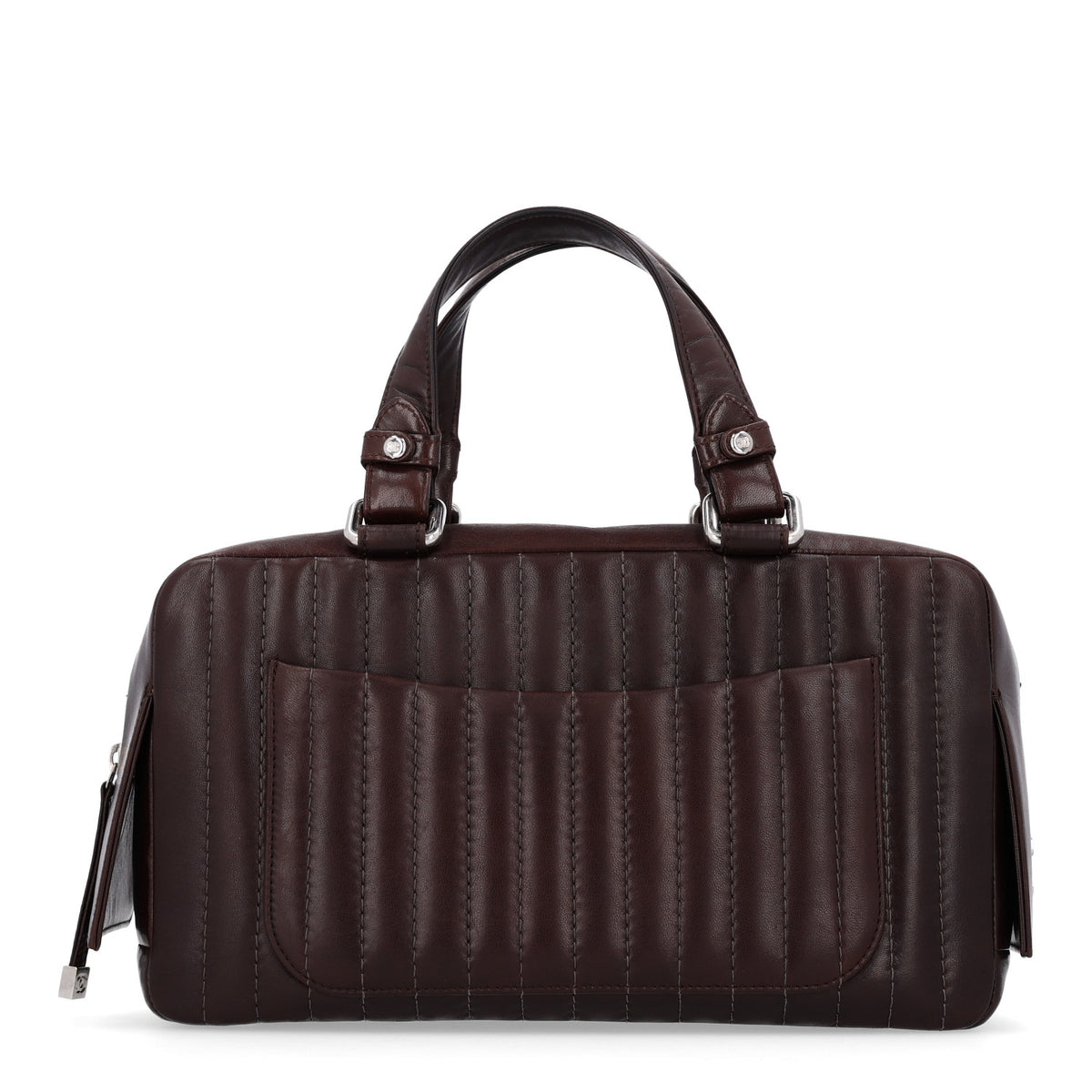 Chanel Lambskin Vertical Quilted Mademoiselle Satchel Brown 1 of 10