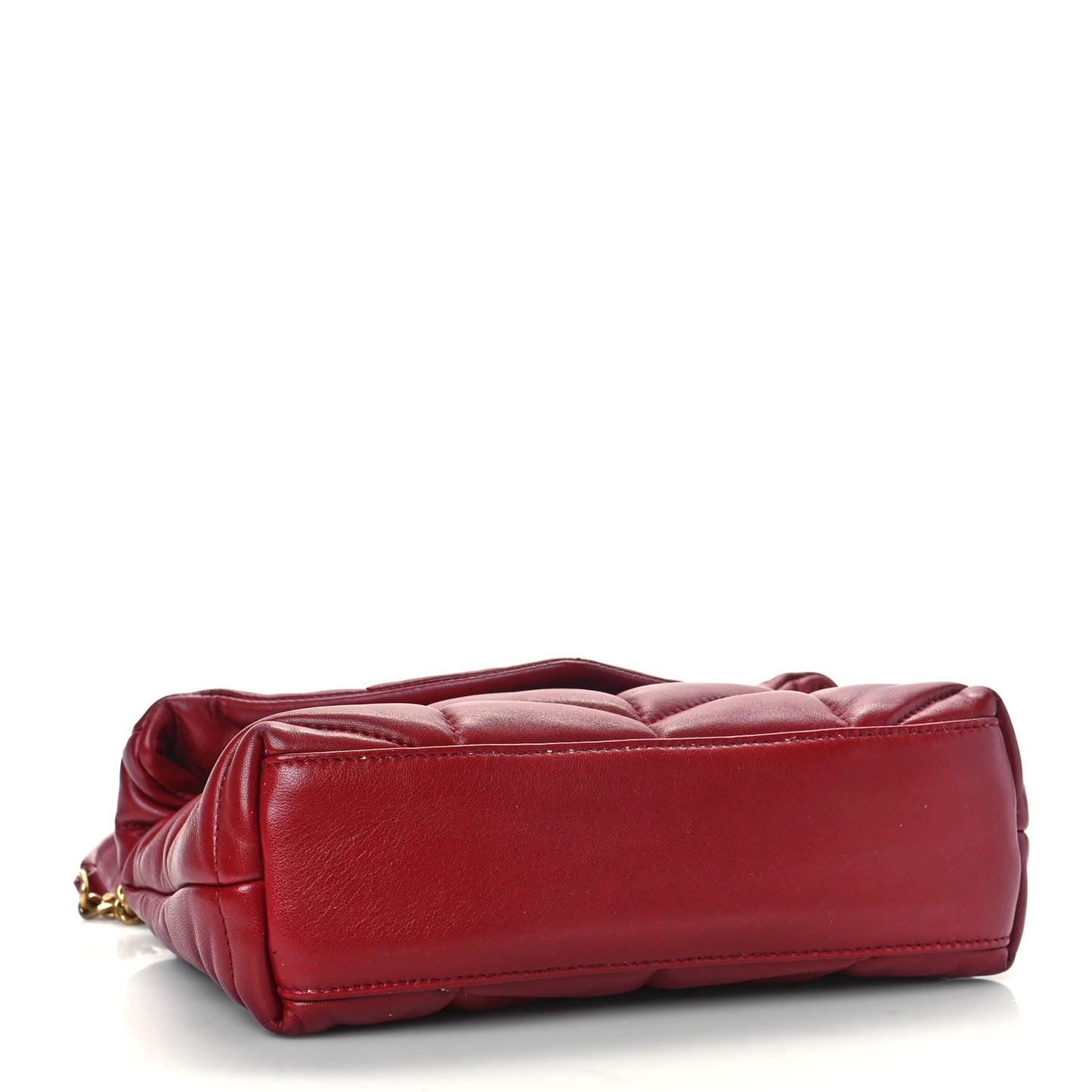 Lambskin Quilted Toy Loulou Puffer Monogram Chain Satchel Red
