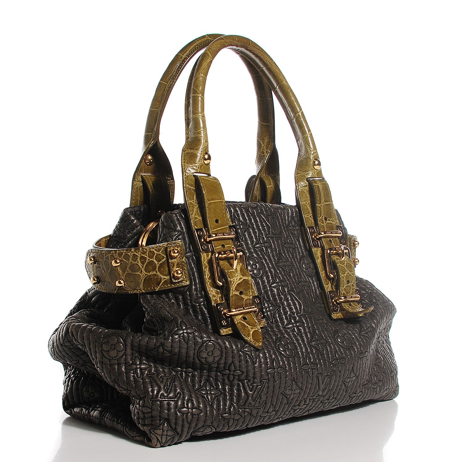 Louis Vuitton Monogram Motard Alligator Biker Vert Black 3 of 7