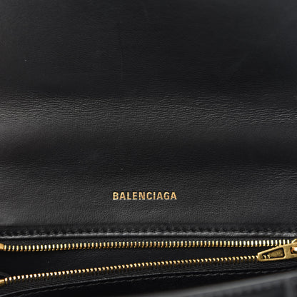 Balenciaga Shiny Box Calfskin Small Hourglass Top Handle Bag Black 9 of 10