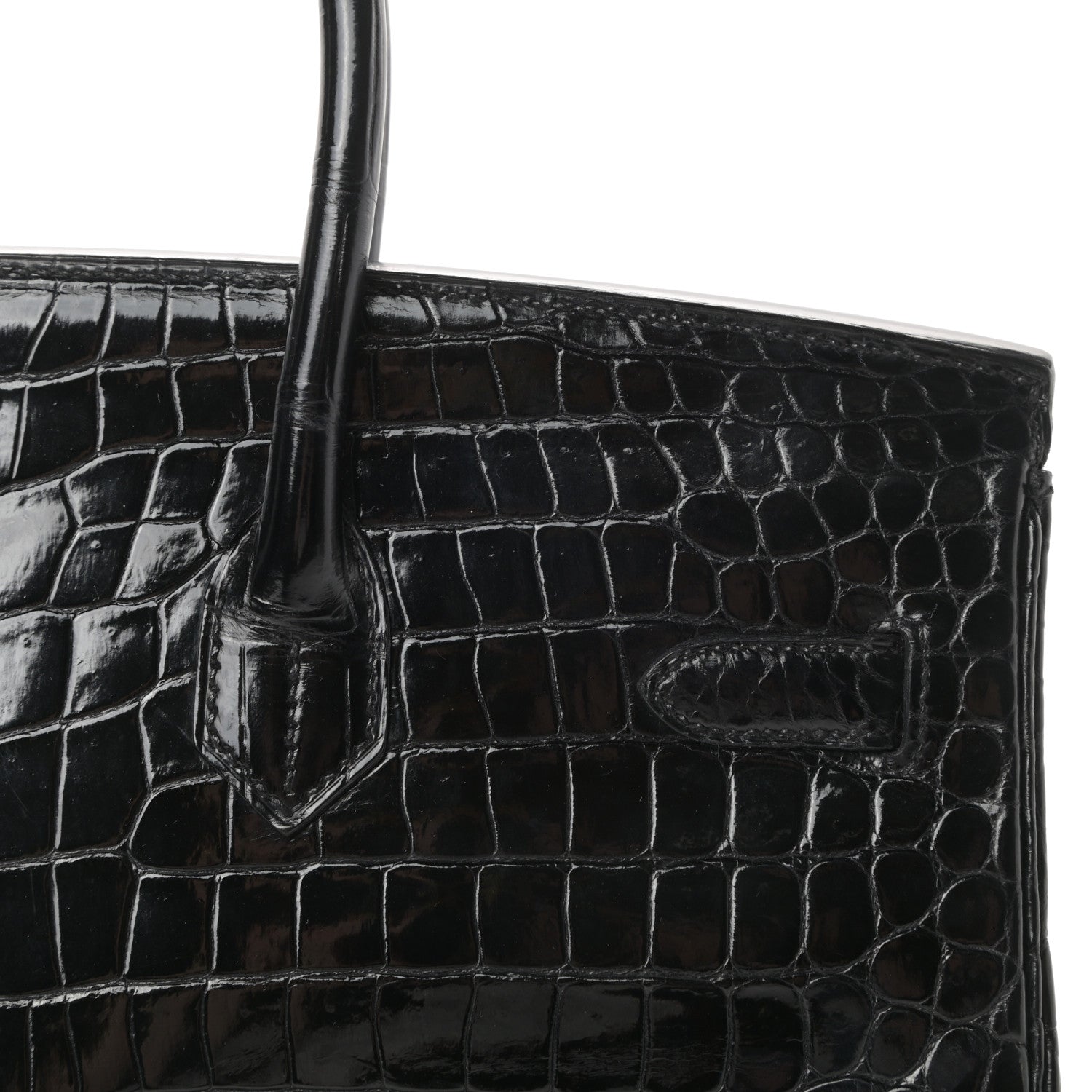 Hermes Shiny Porosus Crocodile Birkin 35 Black 8 of 30
