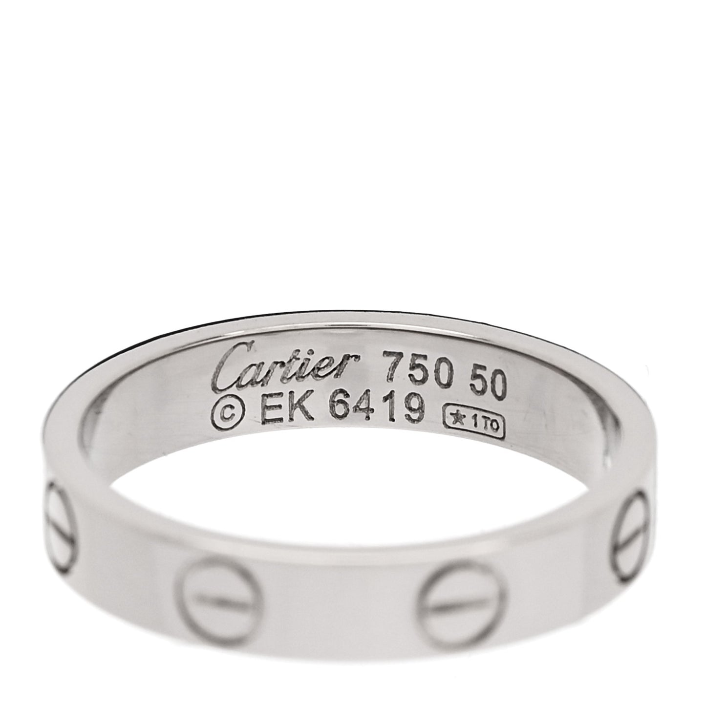 18K White Gold 3.5mm LOVE Wedding Band Ring 50 5.25