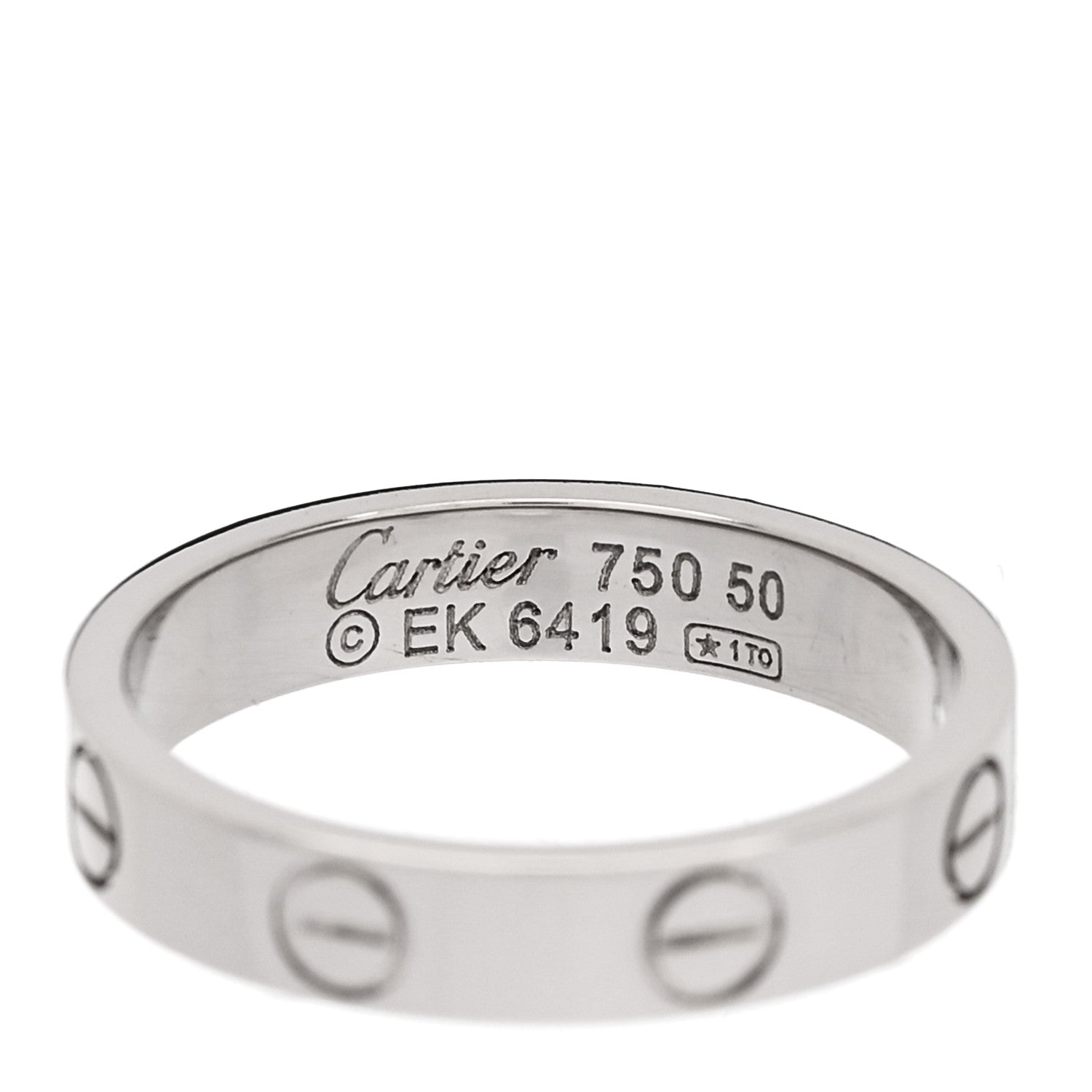 Cartier 18K White Gold 3.5mm LOVE Wedding Band Ring 50 5.25 4 of 4