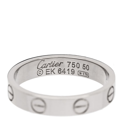 Cartier 18K White Gold 3.5mm LOVE Wedding Band Ring 50 5.25 4 of 4