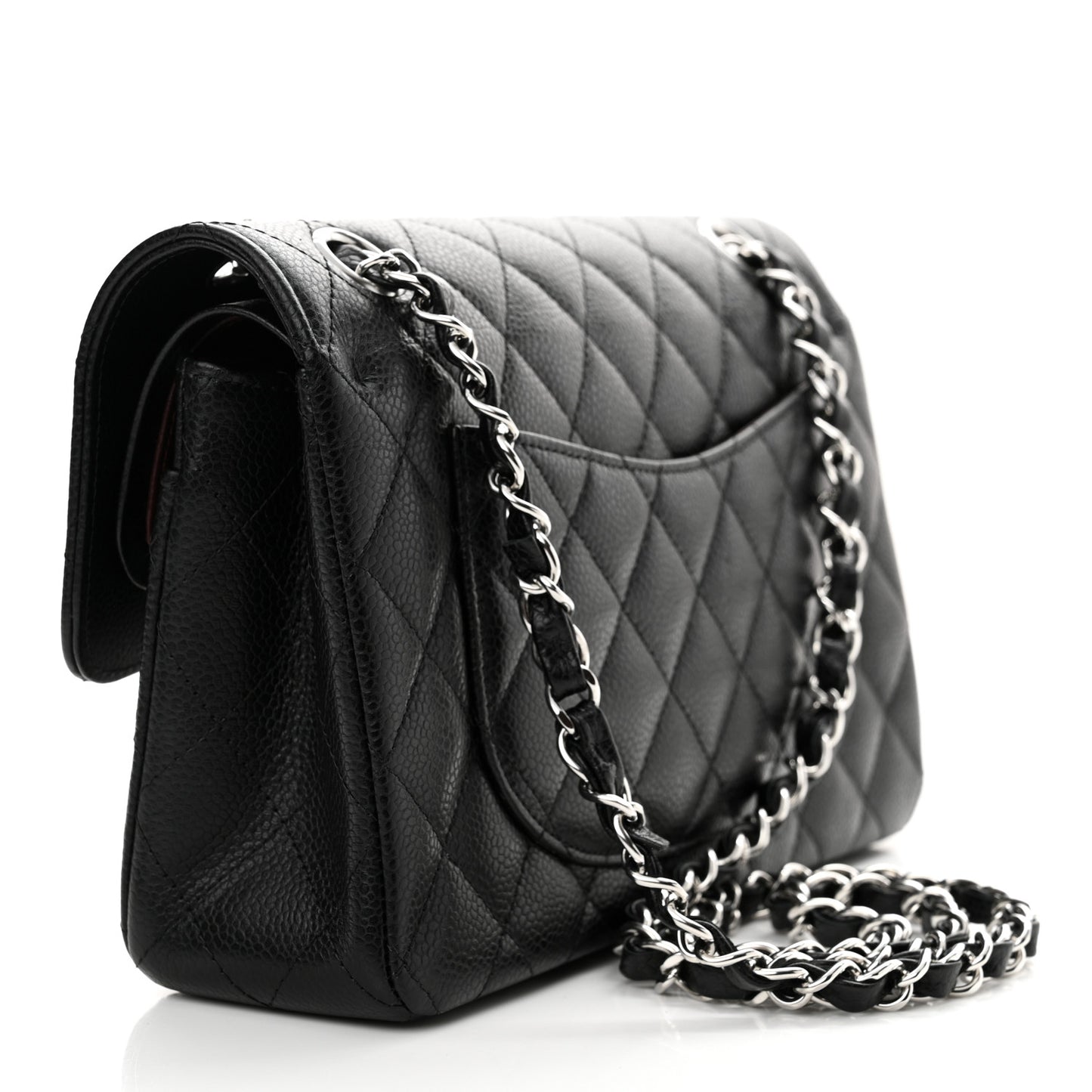 Caviar Quilted Small Double Flap Black