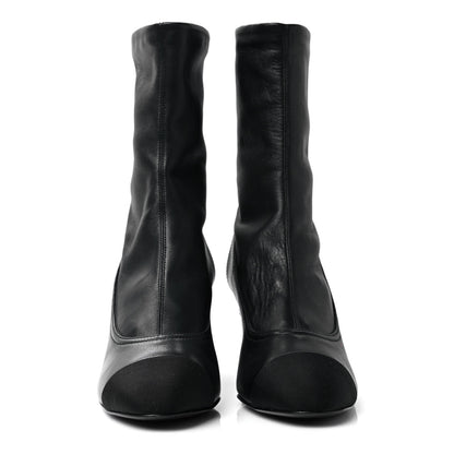 Chanel Lambskin Grosgrain Cap Toe Ankle Boots 36.5 Black 2 of 7
