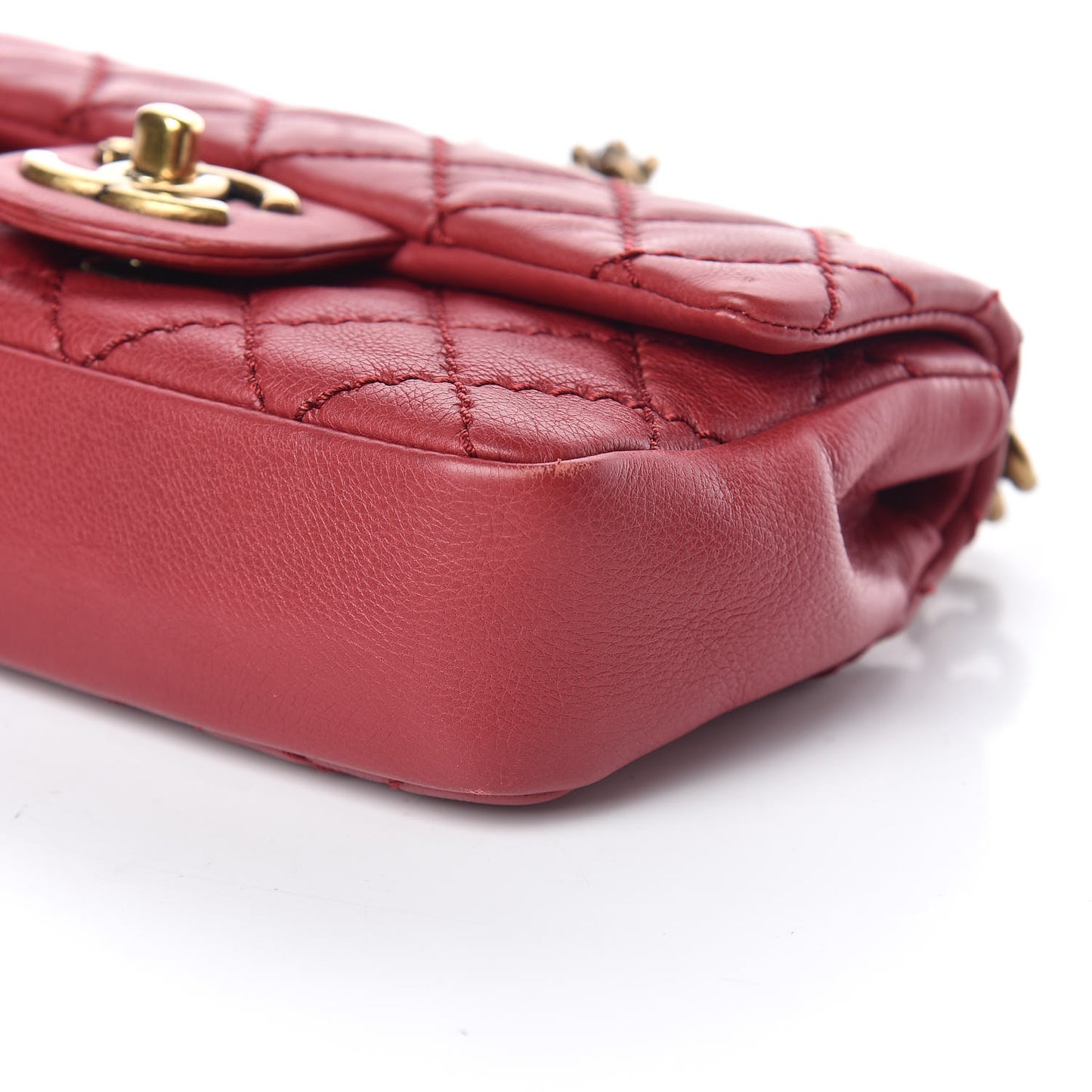 Calfskin Quilted Mini Urban Day Flap Red