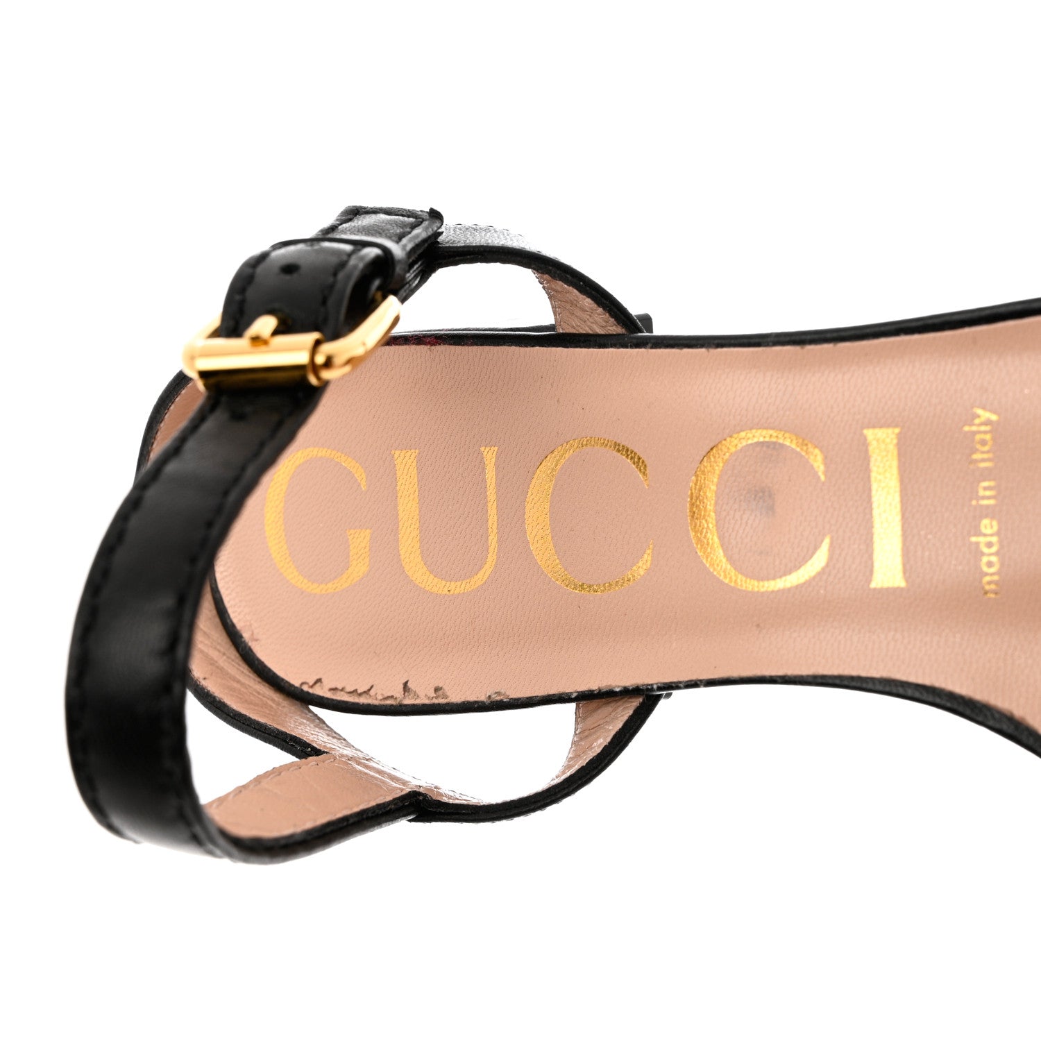Gucci Nappa Charlotte Horsebit Block Heel 45mm Sandals 37 Black 6 of 14
