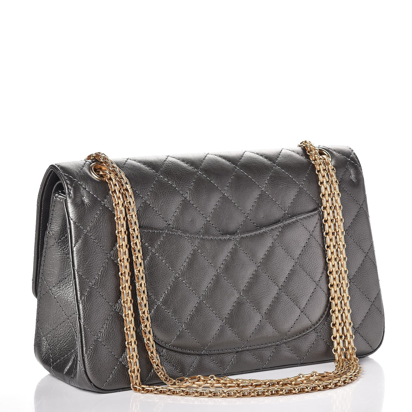 Metallic Calfskin Quilted 2.55 Reissue 226 Flap Charcoal