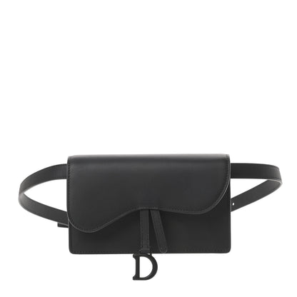 Christian Dior Ultra Matte Calfskin Saddle Belt Clutch Black 1 of 14