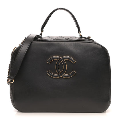 Chanel Shiny Calfskin Goatskin Quilted Coco Curve Vanity Black 1 of 12