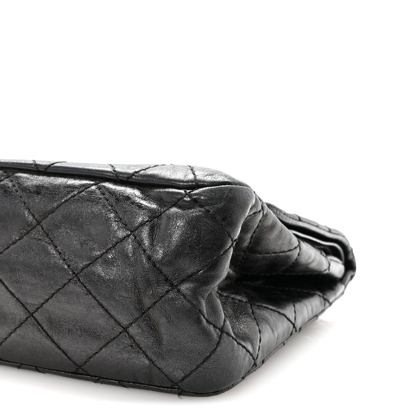 Aged Calfskin Quilted 2.55 Reissue 227 Flap Black