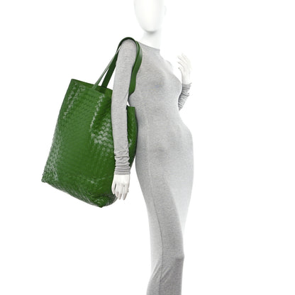 Bottega Veneta Calfskin Intrecciato Large North South Tote Bag Aloe 2 of 11