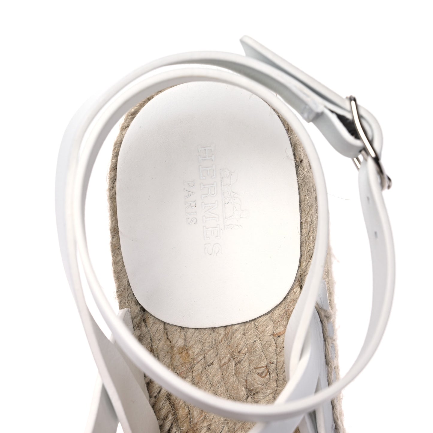 Calfskin Catalya Espadrille Wedge Sandals 37 White