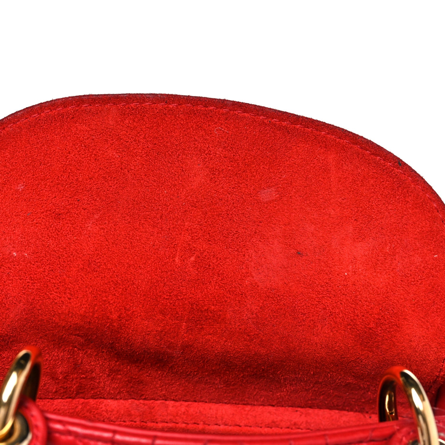 Christian Dior Calfskin Cannage Dioramour Mini Lady Dior Bag Bright Red 9 of 12