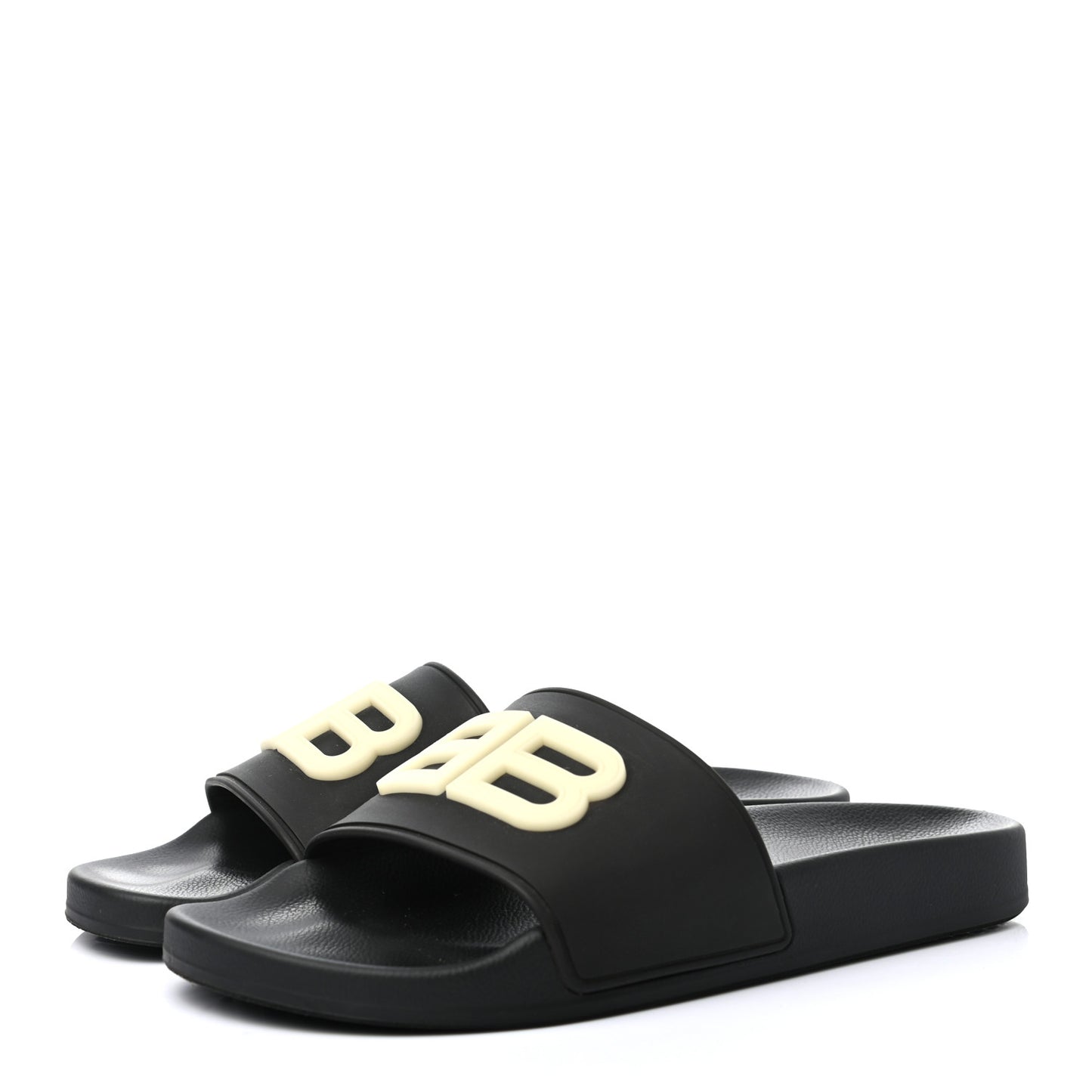 Rubber Womens BB Pool Slide Sandals 38 Black