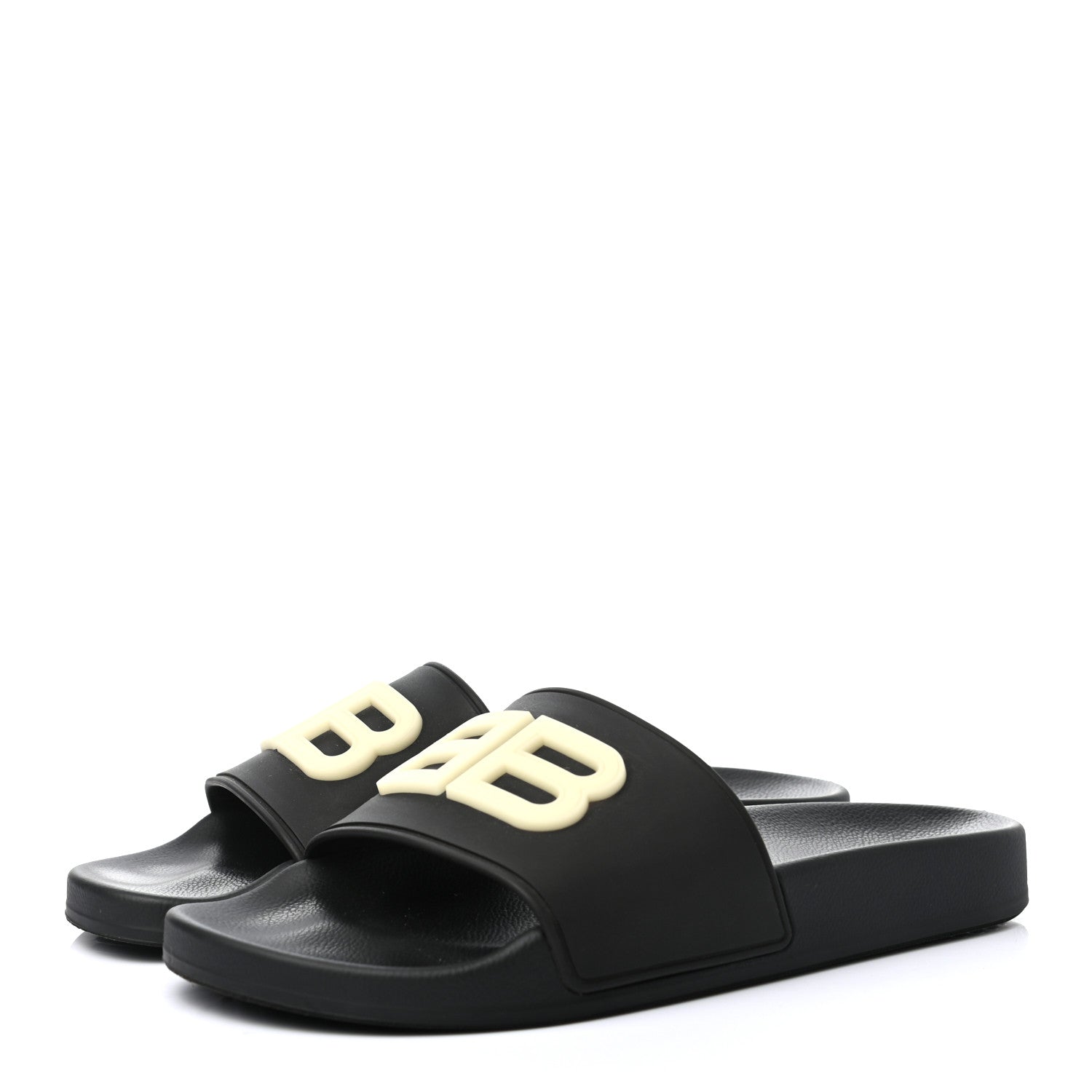 Balenciaga Rubber Womens BB Pool Slide Sandals 38 Black 3 of 7