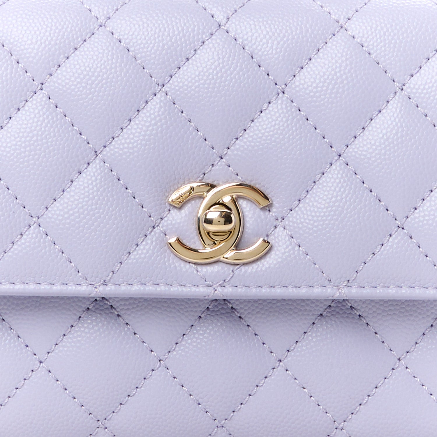 Chanel Caviar Quilted Mini Coco Handle Flap Light Purple 9 of 11