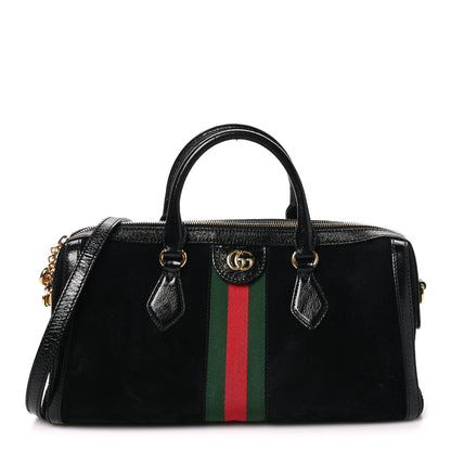 Gucci Suede Patent GG Web Medium Ophidia Boston Black 1 of 11