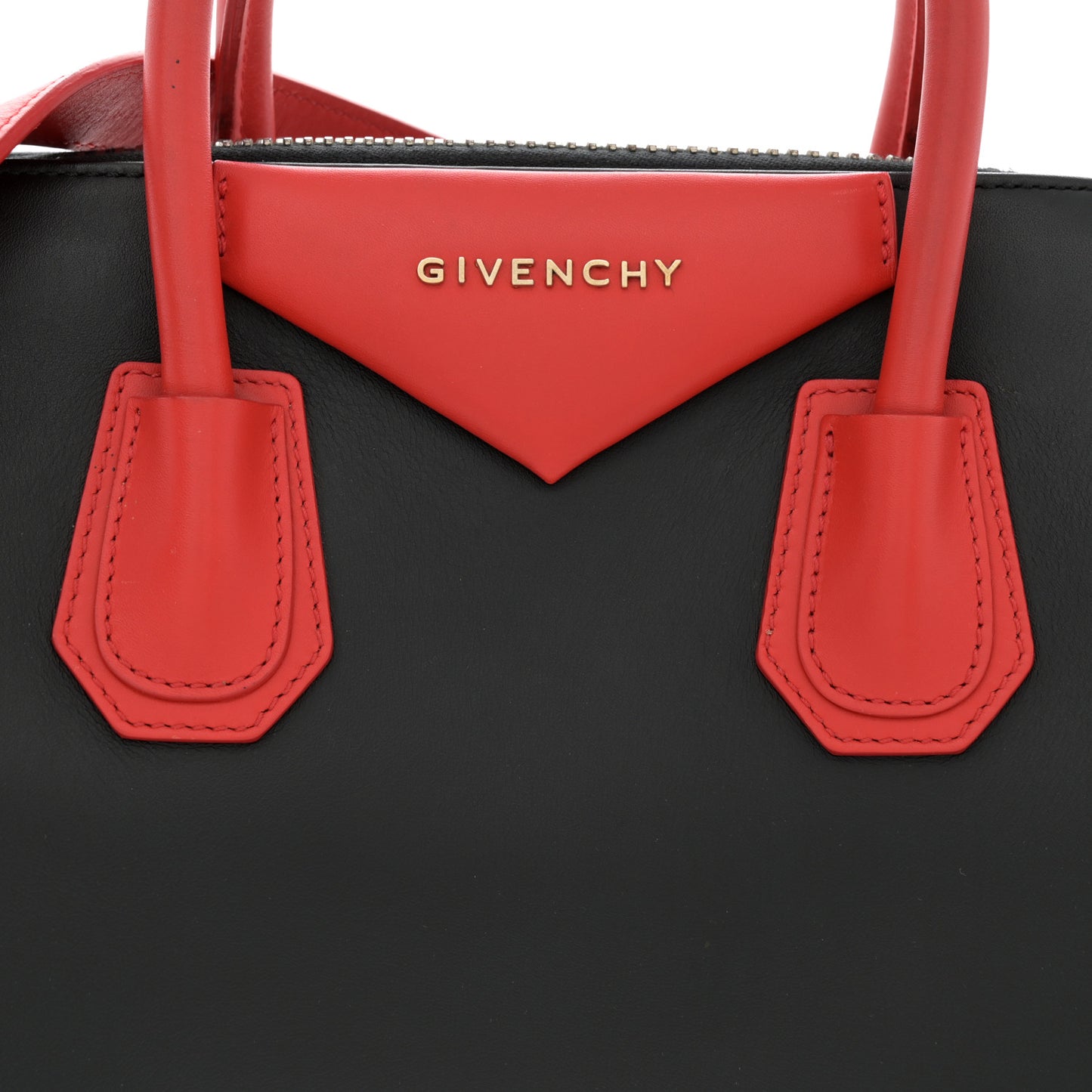 Smooth Calfskin Small Bi-Color Antigona Black Red