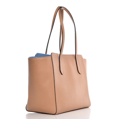 Gucci Dollar Calfskin Small Swing Tote Camelia Mineral Blue 3 of 6