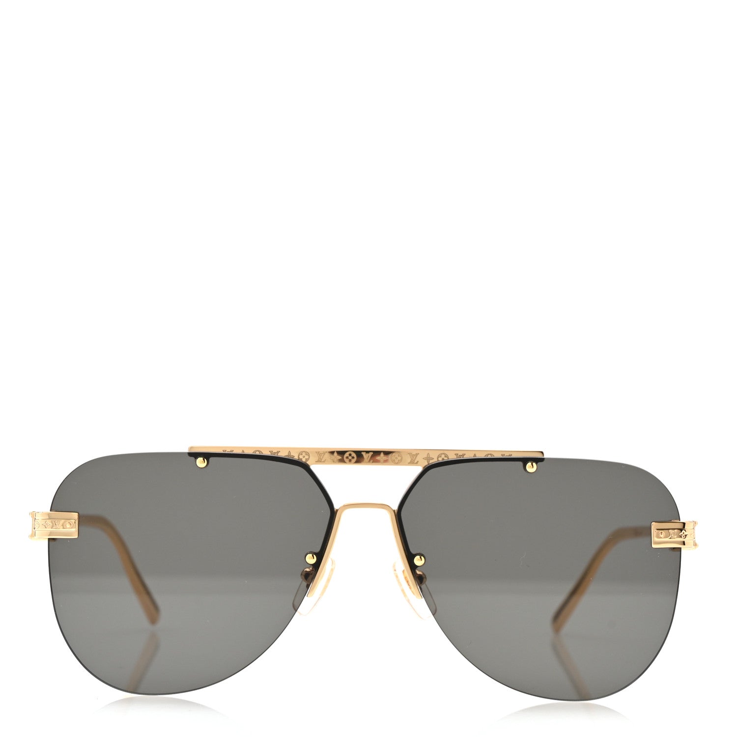 Louis Vuitton Metal LV Ash Sunglasses Z1261E Gold 2 of 7
