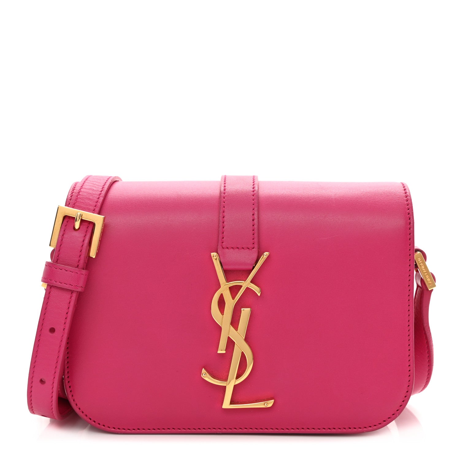 Saint Laurent Smooth Calfskin Small Classic Monogram Universite Bag Fuchsia 1 of 12
